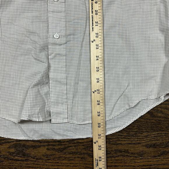 LL Bean Shirt Mens Large Cotton Brown White Stripe Button up Long Sleeve Classic - Picture 6 of 7